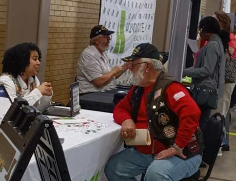 photo of a veteran sitting at a table